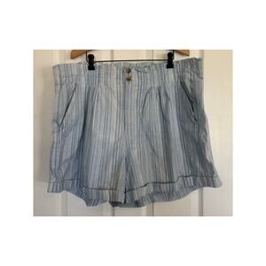 America Eagle Pull on Striped Shorts Blue White Mom Shorts Size 22